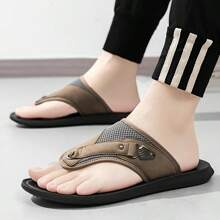 ​​Men's Premium Breathable Mesh Slides With Metallic Accents - Summer Casual Non-Slip Sandals For Beach, Pool, & Everyday Wear