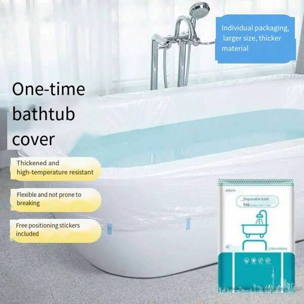 1 szt. bardzo gruba i duża jednorazowa torba do wanny, folia ochronna na wannę, do hotelu, motelu, podróży, użytku domowego