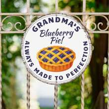 Blueberry Pie Sign, Blueberry Pie Gift, Gift For Grandma, Custom Pie Gift Metal Sign, 1 PC Retro Round Antique Style Decor Metal Tin Sign, 8x8 Inch / 20x20 Cm, Round Shape Artwork Decor, Fade Resistant, Modern Home Lovers Gifts House Number Plaque Funny Decor For Vintage Wall Decor Art Holiday Gifts For Family, For Home Bar Coffee Family Friends Gifts, Strong And Durable Signs For Laundry Porch Kitchen, Bar Restaurant Wall Decoration For Housewarming Gifts, Housewarming Gifts, Birthday Gifts For Family, Neighbor, Friends And Husband