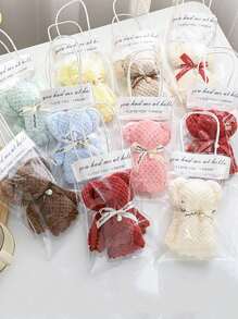20pcs/Set Cute Bear Shaped Towel, Bear Doll Towel, Soft Creative Face Towel, Birthday Gift, Wedding Gifts, Bathroom Decor, Gifts For Party Shower Towels For Beaty Salon, Hotel Sports,Home Essentials, Towel, Skin Care
