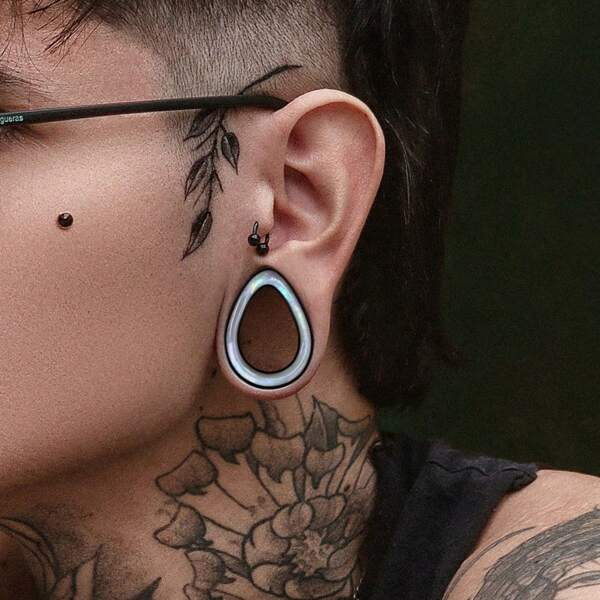2PCS 316L Surgical Steel Teardrop Ear Tunnels Shell Stretcher Studs Piercing Body Jewelry Unisex Fashion 8-25mm