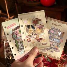 30 piezas Pegatinas de té de fiesta de cine con cielo estrellado retro - Funda de teléfono linda, decoración de taza de agua con patrón rosa, autoadhesivo papel sintético, reutilizable para libretas y planificador, accesorios de libreta de notas diseño lúdico fácil de pegar, Decoración de fiestas de te