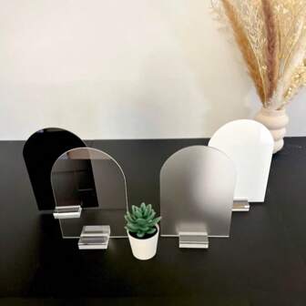 Hoja en blanco de acrílico transparente, esmerilado, blanco con forma de arco para letreros de boda DIY, suministros de artesanía al por mayor, placa decorativa y letreros, solo disponible en tamaño 4*6 pulgadas