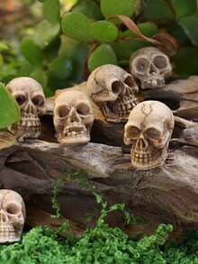20/40Pcs Gothic Skull/ Mushroom Sculptures Collectable Halloween Decoration Skeleton / Mushroom Ornament Landscape Garden Potted Home Decor Room Decor
