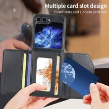 VIETAO Bolso con ranura para tarjetas y bandolera, compatible con Samsung Galaxy Flip 3 4 5 6, funda de teléfono con cordón y cartera