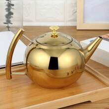 Silver Gold Colors 1.5L/2L Teapots Stainless Steel Water Kettle Hotel Tea Pot With Filter Hotel Coffee Pot Restaurant Tea Kettle