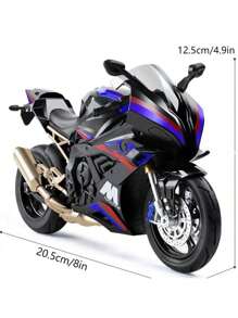 Collection 2025 - BMW S1000RR, modèle de moto en alliage moulé sous pression échelle 1:10, réplique de moto réaliste, objet de collection, jouet sonore et lumineux, décoration de maison, ornement de bureau - cadeau d'anniversaire, cadeau de Pâques, cadeau de fête, cadeau parfait, jouet, retour à l'école