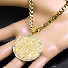 Bible Verse Men Women Cross Necklace Stainless Steel Gold Color Christian Lord's Prayer Religious Necklaces Jewelry NZZZ503S05 - Necklace - View 5