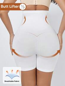 孕妇高弹力腰3/4长内裤，适合日常穿着 - 白色 - 查看 2