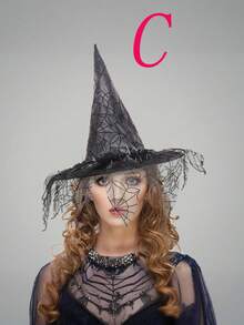 قبعة ساحرة الهالوين - لوازم حفلة ال-هالوجين، قبعة ساحر أسود مناسبة للنساء البالغات، ديكور الحفلة