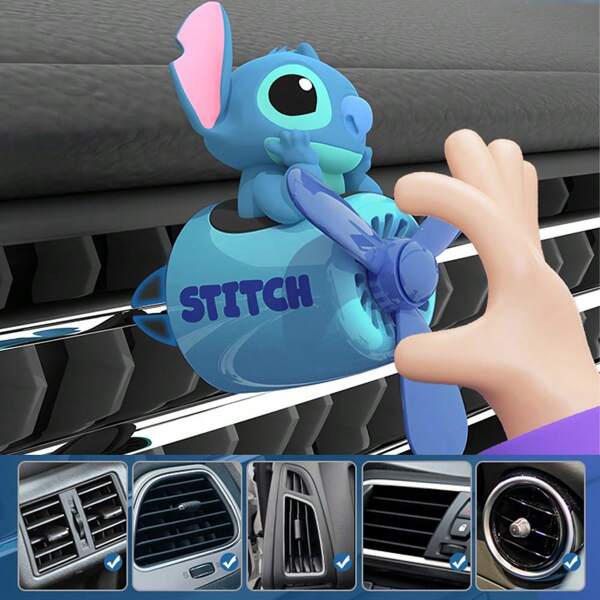 Disney 1 Stück Disney Original Stitch Auto Aromatherapie Steckdosen Duftornament, Duftzubehör fürs Auto, für Schulbedarf, Rückkehr zur Schule