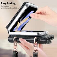 VIETAO Bolso con ranura para tarjetas y bandolera, compatible con Samsung Galaxy Flip 3 4 5 6, funda de teléfono con cordón y cartera