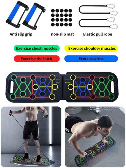 1 Set multifunktionale Push-Up Boards, ein Freizeitprodukt für Zuhause, geeignet für Armgewichtstraining für Männer und Frauen, die beste Wahl für das tägliche Training und ideal für den Einsatz in Fitnessstudios. Weihnachten, Halloween, Neujahr, Fasching
