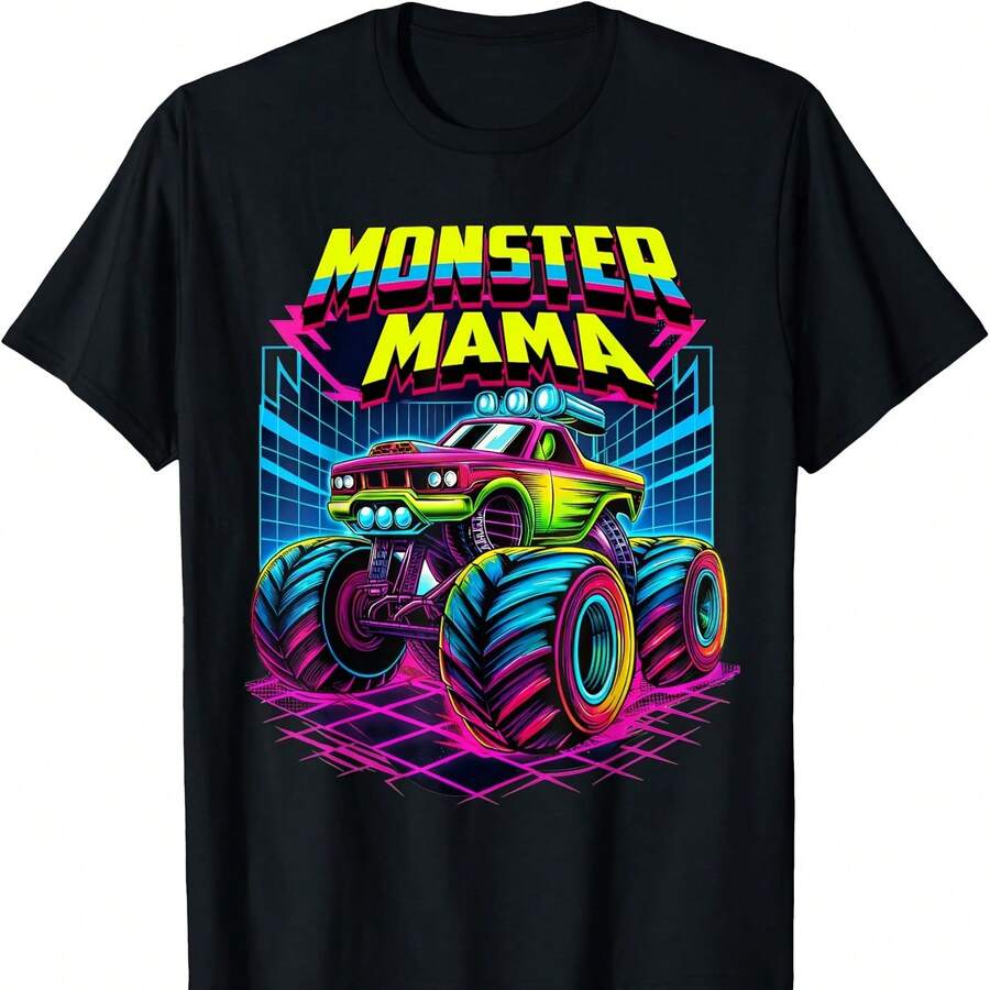 Monster Truck Mama Monster Truck Are My Jam Truck Lovers T-Shirt Camisetas - 黑色19 - 查看 1