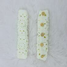 onEternal Handmade Crochet Puff Steering Wheel Cover And Seatbelt Cover Car Decor Set