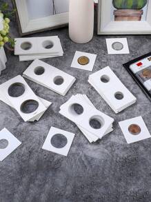 50PCS Multi Size Bronze Coin Collection Box With Protective Clip For Desktop Storage