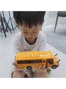 قطعة واحدة لعبة حافلة مدرسية كبيرة الحجم، محاكاة الصوت والضوء لموديل حافلة المركبات في المدينة للأطفال, للأولاد