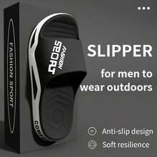 Sandalias de alta calidad con suela gruesa para hombres, chanclas espirales para playa y piscina, zapatillas de baño antideslizantes, zapatos deportivos de moda para hombres - Negro - Ver 7