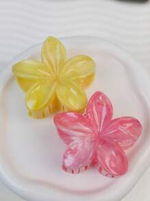 Set de 4 pinzas de flor de acrílico para el cabello de señora, de 8cm/3,15 pulgadas, esquema de color elegante, accesorios de moda europeos y estadounidenses para el cabello con flores, pinzas para el cabello, ganchos para el cabello, sujetadores para el cabello
