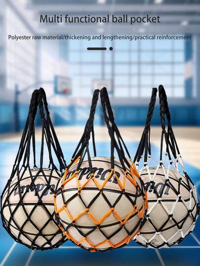 Portable Hanging Sports Ball Storage Bag | Basketball Mesh Bag, Volleyball/Soccer Mesh Bag | Single Ball Storage Bag, Large Mesh Bag, Thickened Basketball/Soccer/Volleyball Storage Mesh Bag, Woven Tennis Bag Suitable For Gym, Travel, College Campus, Back-To-School Gift, Training, Multi-Functional Nylon Accessory (Multiple Colors Available, Bohemian Style)