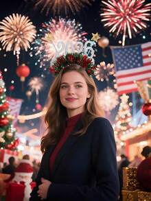 1pc/4pcs Christmas Headbands ,Cute Holiday Headbands Hair For Family,2026christmas Photo Props For Christmas Party Supplies Xmas Gifts.