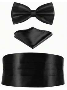 3 Pieces Men's Self-Tie Bow Tie, Cummerbund & Pocket Square Set | Formal Wedding Tuxedo Accessories For Groom & Groomsmen. Fall, Autumn, Halloween Autumn-Winter Accessories,Suitable For Teens, Youth,Men,Casual, Outdoor, Athletic, Vacation, Graduation Gifts, Birthday, Daily Wear Halloween, Casual, Business, Street, Boho, Western, Outdoor, Gift For Men, Husband, Boyfriend, Father, Dad, Christmas