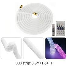[360 Grad Kreismesh LED Licht] 1 Stück Weltraum-Thema USB betriebener LED Neon Lichtstreifen, 360 Grad Kreismesh Muster, mehrfarbiges RGB+IC flexibles Silikonlicht für Weihnachtsparty DIY - Verschiedenfarbig - Übersicht 17