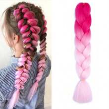 1 szt. losowo kolorowe, żywe, syntetyczne przedłużki do włosów w kolorze ombre – idealne na imprezy młodzieżowe, szkolne wydarzenia i występy na świeżym powietrzu