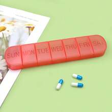 Caja de pastillas semanal de 7 días 1 vez al día, estuche de viaje de 7 días con 7 compartimentos, soporte para vitaminas, contenedor diario de pastillas de 7 días, dispensador de medicamentos para el estuche de aceite de pescado - Multicolor - Ver 11