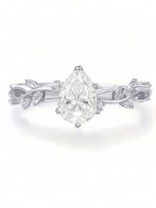 Elegant Silver Teardrop Commitment Ring - Sparkly Cubic Zirconia CZ Women Ring, Perfect For Engagement, Wedding, Romantic Proposal Anniversary Gift, Wedding Jewelry - nhẫn - Xem 9