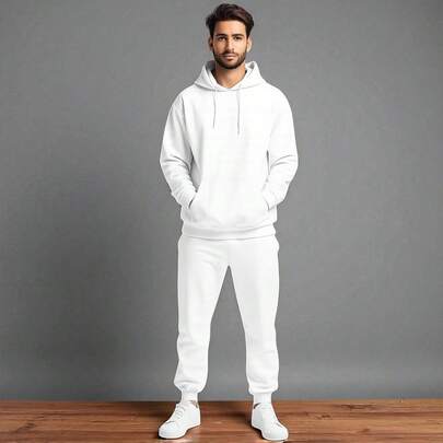 CONJUNTO CASUAL PARA HOMBRE 2 PIEZAS SUDADERA ESTAMPADA  CON CAPUCHA Y PANTALON JOGGER   (TYSON)