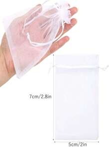 50/100PCS Gift Packaging Bag, White Tissue Bag, Suitable For Wedding Gifts, With Tether, Mesh Gift Bag, Jewelry Bag, Suitable For Rehearsal Party, Christmas, Halloween And Other Occasions