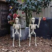 1pc Easter Skull Full Body With Movable Joints - Terrifying Outdoor/Indoor Decoration Suitable For Haunted Houses, Cemeteries, And Lawns - No Need For Batteries/Electricity, Easy To Assemble, Durable Movable Props Suitable For Weddings And Parties - Grey, With Realistic Weight Bearing Design, Durable Plastic Structure Large Garden Statue Outdoor