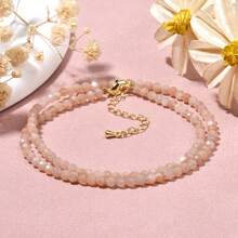 1 件 3 毫米天然石榴石串珠项链，配紫水晶、日光石刻面球形珠，优雅宝石首饰，适合女性，日常佩戴礼物 - 40cm,3mm - 查看 12