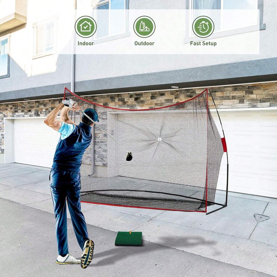 CLIPOP Golf Practice Net Golf Hitting Net With Swing Training For Adult Indoor Outdoor Home Backyard Sports - 黑色 - 查看 1