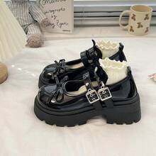 Women Loafers Shoes - 黑色亮光 - 查看 2