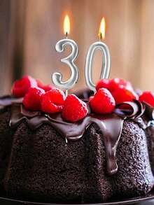 白色、黑色、银色小数字生日派对主题周年纪念蛋糕装饰蜡烛 - 銀色 - 查看 4