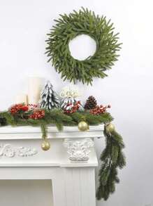 1PC Artificial Christmas Wreath Artificial Pine Needle Wreath Suitable For Christmas Thanksgiving Front Door Autumn Indoor And Outdoor Porch Window Wall Home Decoration Christmas Decorations Room Decor