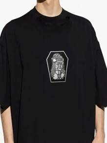 1 pièce Patch brodé cercueil gothique punk vampire - design humoristique d'ailes de chauve-souris avec emblème en feuille pour vestes, casquettes de camionneur, sacs - broderie blanc et noir, tissu, cadeau gothique , décoration de haute qualité