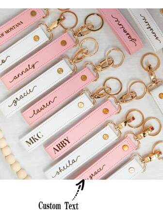 Regalo para dama de honor, pulsera personalizada con llavero (grabado láser), llavero personalizado, llavero para dama de honor, llavero de muñeca, cordón personalizado, llavero, regalo de Navidad