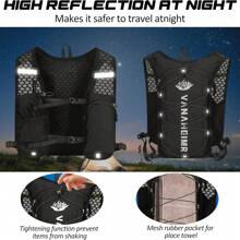 1 件男女款跑步背心轻便补水背包（仅背包，无水袋），骆驼水袋背心水力背包，适合徒步旅行、越野、滑雪、露营、骑自行车、比赛、马拉松（仅背包） - 黑色 - 查看 1