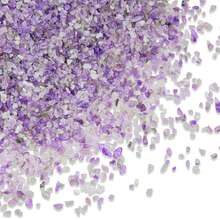 400克天然粗糙紫水晶碎石，抛光石，碎水晶石英，不规则形状砾石，鹅卵石，DIY光滑石，适用于盆栽植物、树脂艺术、花瓶填充物、水族箱砾石 - 紫羅蘭色 - 查看 4