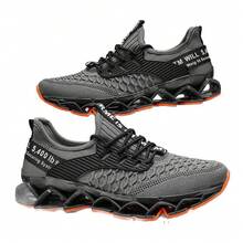 Wear-Resistant Men's Breathable Running Casual Sports Shoes Versatile Large Size Shoes - 白色灰色鞋底 - 查看 4