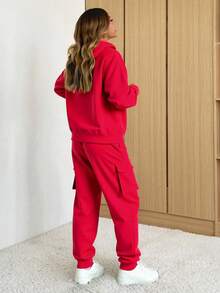 Women Two-Piece Outfits - Red - View 2