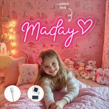 Niestandardowe neony z imionami, ściemnialne akumulatory, ściemnialne lampki nocne, spersonalizowane neony LED, dekoracje do pokoju dziecięcego, prezenty urodzinowe dla chłopców i dziewcząt, neony nadające się do dekoracji pokoju, na święta, urodziny, do sypialni, na imprezy, do pokoju zabaw, dekoracji ściennych i cosplayu