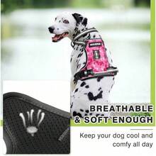 Adjustable No-Pull Dog Harness With Front & Back Leash Clips - Reflective Soft Padded Vest For Large/Medium Dogs, Comfortable Control Handle For Walking, Hiking & Outdoor Training - Pink Camo - View 8