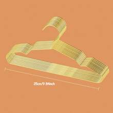 10pcs 15/20/25cm Gold Metal Plated Clothing Hangers For Children & Pets, Wardrobe, Closet, Bathroom, Store Decoration, All Season