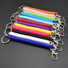 10pcs/2pcs/1pc Colorful Spiral Keychain Phone Cord Anti-Loss Lanyard EVA Spring Retractable Rope Strap Key Ring, Anti-Loss Rope, Bag Phone Lanyard - Multicolor - View 8