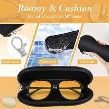 1 peça bolsa portátil para óculos de sol, bolsa macia para óculos de leitura, bolsa de viagem de neoprene para armazenamento de óculos com zíper e clipe