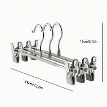 20/10/5 peças de prendedores de calças de aço inoxidável e 1 gancho para cabide de roupas, expansível, sem costura, fácil de usar, adequado para guarda-roupa e casa, ótimo para secar saias e roupas